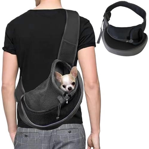 Hundeträgerschlinge, atmungsaktives Netzverstellbarer Welpenträger mit Reißverschluss und Kordelkordel für Gewicht innerhalb von 5 kg Haustier Hundeträgerschlinge, atmungsaktives Netzverstellbarer Welpenträger mit Reißverschluss und Kordelkordel für Gewicht innerhalb von 5 kg Haustier von Huraoerrrr