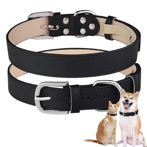Hundetraining Halsband wasserdichte Hundehalsband PU Leder Hundetraining, einstellbare Hundehalsband mit Doppelringschnalle, Anti-Droge weich bequemer für Hunde Katzen Haustiere Haustie von Huraoerrrr