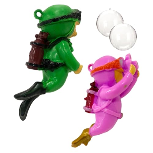 Huraoerrrr 2pcs Floating Aquarium Decor, PVC schwimmende Fischtankdekorationen, niedliche Mini -Taucher -Fischtankspielzeug für Home Office Aquarium Accessoires von Huraoerrrr
