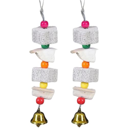 Huraoerrrr 2pcs Papageienspielzeug, 7, 3 Zoll Cuttlebone Vogelschnabel Schleifstein mit von Huraoerrrr