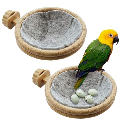 Huraoerrrr 2pcs shotnest, 4, 5 Zoll abnehmbares Vogelkäfignest mit Filz für Kanarische Sittiche von Huraoerrrr