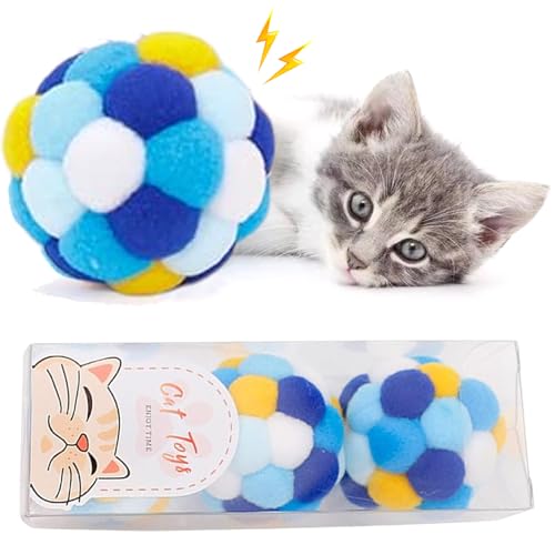 Huraoerrrr 3pcs Katzenkugeln Katzenballspielzeug, 1,6 -Zoll -Interaktive Plüschkatze mit Glocken im Inneren, weiche Fuzzy -Kugeln für Katzen Kätzchen Welpe Indoor Outdoor Spielen, blau Huraoerrrr 3pcs Katzenkugeln Katzenballspielzeug, 1,6 -Zoll -Interaktive Plüschkatze mit Glocken im Inneren, weiche Fuzzy -Kugeln für Katzen Kätzchen Welpe Indoor Outdoor Spielen, blau von Huraoerrrr