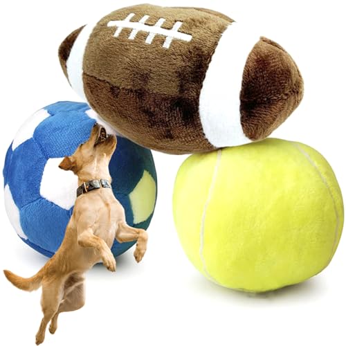 Huraoerrrr 3pcs weiche Hundespielzeug, interaktive Flauschige Quietschen Fußball -Fußball -Tennisbälle für kleine mittelgroße Hunde Plüschgeburtstag Geschenke Huraoerrrr 3pcs weiche Hundespielzeug, interaktive Flauschige Quietschen Fußball -Fußball -Tennisbälle für kleine mittelgroße Hunde Plüschgeburtstag Geschenke von Huraoerrrr