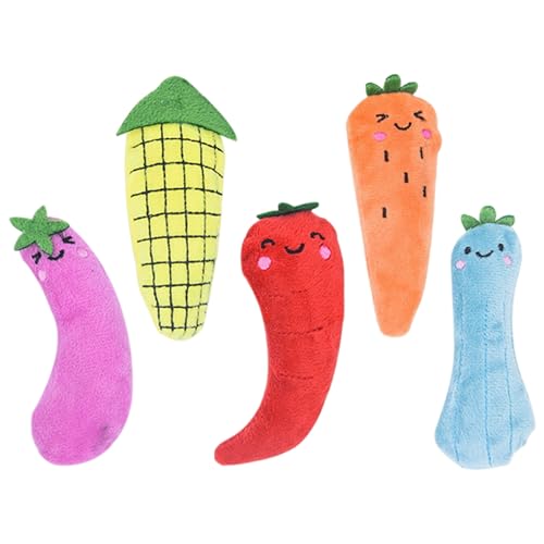 Huraoerrrr 5pcs Catnip -Spielzeug, Gemüse Form Interactive Plüschkätzchen Zahnen Kugel für Langweilige Katzen in Innenräumen Huraoerrrr 5pcs Catnip -Spielzeug, Gemüse Form Interactive Plüschkätzchen Zahnen Kugel für Langweilige Katzen in Innenräumen von Huraoerrrr