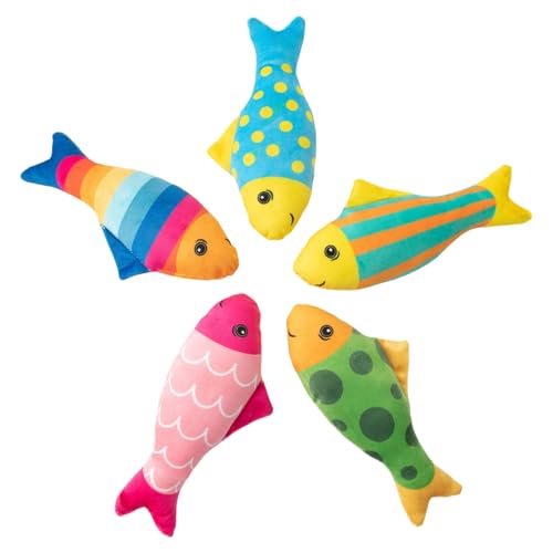 Huraoerrrr 5pcs Floppy Fish Cat Toy Plüsch Katzenminenspielzeug mit Bell Sound Interactive Kicker für Innenkatzen Huraoerrrr 5pcs Floppy Fish Cat Toy Plüsch Katzenminenspielzeug mit Bell Sound Interactive Kicker für Innenkatzen von Huraoerrrr