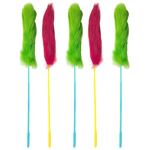 Huraoerrrr 5pcs Katzen Teaser -Zauberstab Spielzeug, 14 -Zoll -Plüsch Interaktiver Katzenspielzeugstock zum Training, Spielen, Bewegung Huraoerrrr 5pcs Katzen Teaser -Zauberstab Spielzeug, 14 -Zoll -Plüsch Interaktiver Katzenspielzeugstock zum Training, Spielen, Bewegung von Huraoerrrr