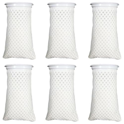 Huraoerrrr 6pcs Aquarium -Medienbeutel, 4 Ring mit 6 Langwabenfilter -Mesh -Taschen mit hoher Durchlässigkeit wiederverwendbarer Wasserfilter für Aquarium -Industriechemikalie von Huraoerrrr