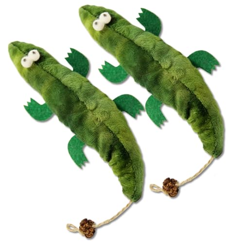 Huraoerrrr Catnip Toys 2pcs für Innenkatzen, weiches Krokodil-Kickerspielzeug mit natürlicher Katzenminze, bissresistentes Kauspielzeug für Spielen und Bewegung Huraoerrrr Catnip Toys 2pcs für Innenkatzen, weiches Krokodil-Kickerspielzeug mit natürlicher Katzenminze, bissresistentes Kauspielzeug für Spielen und Bewegung von Huraoerrrr