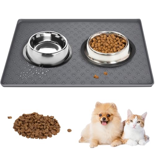 Huraoerrrr Hundeschale Matte 19x12 Zoll Katze Matt für Nahrung und Wasser Nicht rutschfestes und wasserdicht Huraoerrrr Hundeschale Matte 19x12 Zoll Katze Matt für Nahrung und Wasser Nicht rutschfestes und wasserdicht von Huraoerrrr