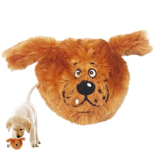 Huraoerrrr Squeak Toys for Dogs Interactive Dog Toy, Small Squeaky Dog Balls, Pet Chew Squeake Toy Brown, Interactive Puppy Toys for Boredom, Plush Balls Pet Dogs von Huraoerrrr