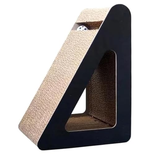 Kartonkatze Kratzer 9x11x15in Wellblech interaktiver Katze Kratzer nach Spielzeug Rampe Dreieck mit drehenden Kugeln Linderung Spannung Innenreversible gekrümmte Lounge von Huraoerrrr