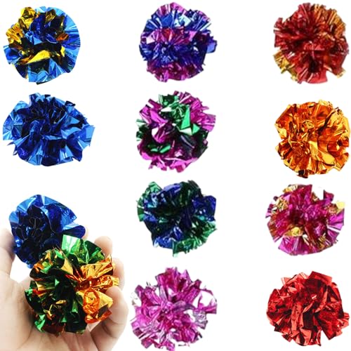 Katze Crinkle Bälle, 10 Prozent farbenfrohe Katzenspielzeug -Crinkle -Bälle, leichtes Cat Toy, wiederverwendbares Katzen -Katze Interaktives Spielzeug für Langweilige Kätzchen in Innenräumen von Huraoerrrr