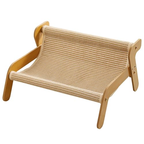Huraoerrrr Katzenkratzerbett, weastresistente Nicht-Shedding Elevated Lounge Stuhl mit Sisal Scratch Cooling Matte für Innenkatzen von Huraoerrrr
