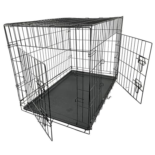 Huraoerrrr Medium Dog Crate Dog Cage, 13.78x9.84x12.99 Thicken Iron Wire Crates Medium Size, Folding Metal Cat Cage with Tray, Sturdy Crate, Portable Pet for and Cat von Huraoerrrr