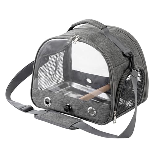 Transparent Bird Travel Carrier Bird Carrier, Transparent Travel Including Standing Stick and Steel Plate, Foldable and Breathable Kleintier transportbox for small Pets von Huraoerrrr