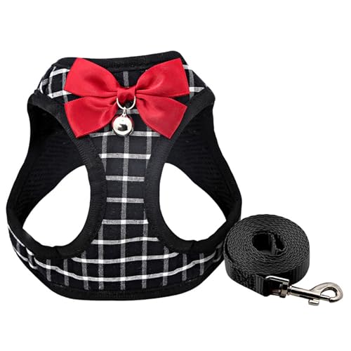 XXS Hundekabelbaum, Katzenkabelbaum-Leine-Set atmungsable Verstellbarer Anti-Rutsch mit Bow & Bell für Welpenkätzchen Kaninchen XXS Hundekabelbaum, Katzenkabelbaum-Leine-Set atmungsable Verstellbarer Anti-Rutsch mit Bow & Bell für Welpenkätzchen Kaninchen von Huraoerrrr