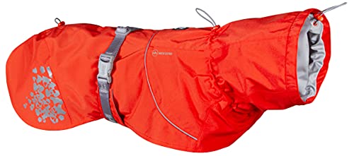 Hurtta Monsoon ECO Hunderegenmantel, wasserdicht Regenjacke für Hunde mit Reflektoren, 100% recyceltem Material, Rot 55cm von Hurtta