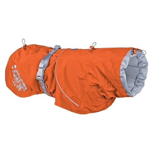 Hurtta Monsoon Hunderegenmantel mit Reflektoren, Wasserdicht Regenjacke für Kleine Hund, Orange 20 cm von Hurtta