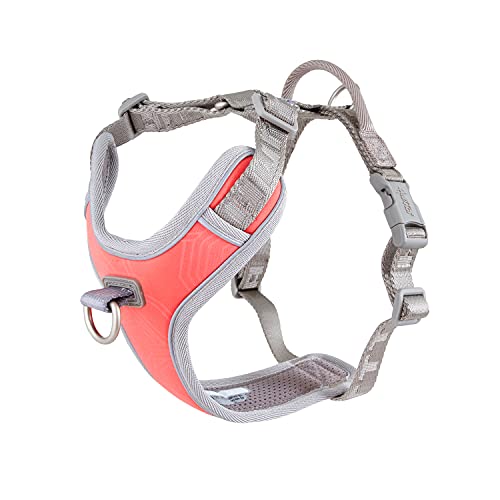 Hurtta Venture No-Pull Geschirr für kleine Hunde, reflektierend, verstellbar, wasserdicht, Coral Pink 35-40 cm von Hurtta