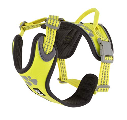 Hurtta Weekend Warrior Hundegeschirr für Grosse Hunde, Neon Gelb 80-100 cm von Hurtta