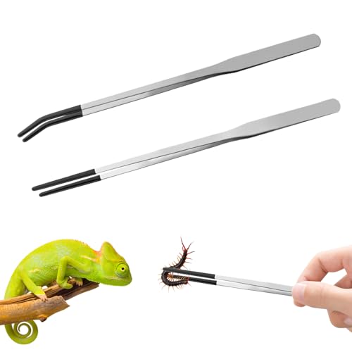 Husalsea 2 Stück Lange Pinzette 25 cm, Pinzette Groß, Pinzette Aquarium, Aquarium Zange, Aquarium Pinzette Lang, Aquarium Pinzette Edelstahl von Husalsea