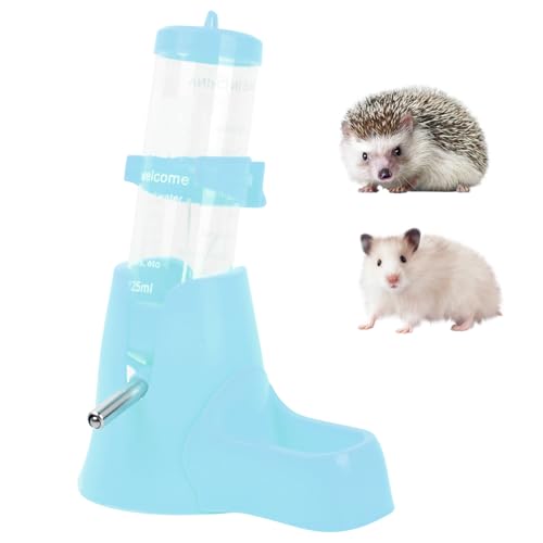 Hamster Wasserflasche, Hamster ZubehöR, Blau Trinkflasche Hamster, 3 In 1 Automatischen Wassertrinken, 125 ml Haustier Wasserflasche Futternapf FüR HäSchen, Chinchilla, Igel, EichhöRnche von Husalsea