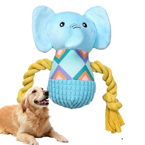 Husoiuy Elefant Plüsch | Kuscheltier Elefant Für Hunde - Interaktives Spielzeug Mit Beißring Für Welpen Bei Langeweile Zum Spielen Im Haus Und Garten Für Tägliche Beschäftigung von Husoiuy