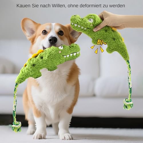 Husoiuy Plüsch Hundespielzeug | Quitsch Welpen Kauspielzeug Mit Krokodil Design,Realistische Interaktive Kauspielzeuge Für Zahnung Und Training Zu Hause Park Garten Drinnen Husoiuy Plüsch Hundespielzeug | Quitsch Welpen Kauspielzeug Mit Krokodil Design,Realistische Interaktive Kauspielzeuge Für Zahnung Und Training Zu Hause Park Garten Drinnen von Husoiuy