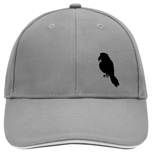 Huuraa Baseball Cap Papagei Silhouette Geschenk Dark Grey/White Papagei Geschenkidee von Huuraa