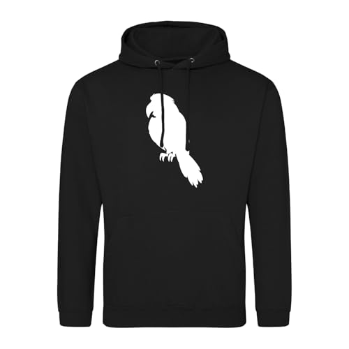 Huuraa Kapuzenhoodie Papagei Silhouette Geschenk Größe 3XL Deep Black Vegan Papagei Souvenir von Huuraa