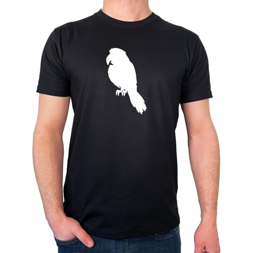 Huuraa T-Shirt Papagei Silhouette Geschenk Größe XL Black Bio Baumwolle Fairtrade Papagei Mitbringsel von Huuraa