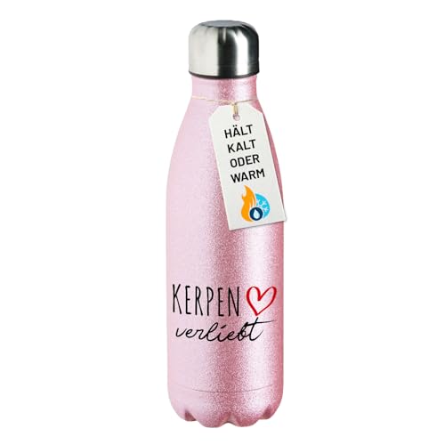 Huuraa Wasserflasche Kerpen verliebt Geschenk 500ml Pink Edelstahl Kerpen Präsent von Huuraa