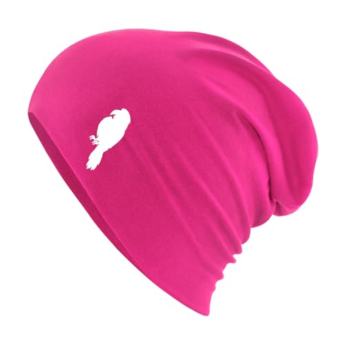 Huuraa Wintermütze Papagei Silhouette Geschenk Fuchsia Papagei Geschenkidee von Huuraa
