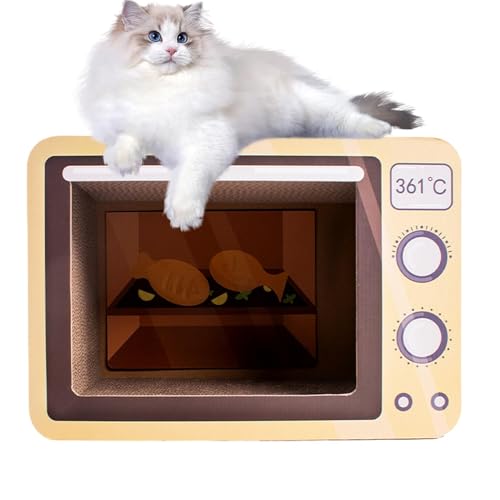 Große Katzenkratz-Lounge, quadratischer Funkofen Katze interaktives Kratzbrett, reduziert Langeweile Kätzchen Unterhaltung Wellpapierbett für Esszimmer von Huvqianu