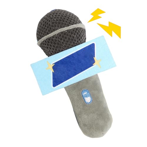 Huvqianu Cat Chew Toy, Microphone Catnip Toy, 7.09x4.33in Interactive Plush Rope, Sound Bells Included, Authentic Pet Toys for Tugging, Chewing, Tossing, Travel, Home, Outdoor, Indoor Play von Huvqianu