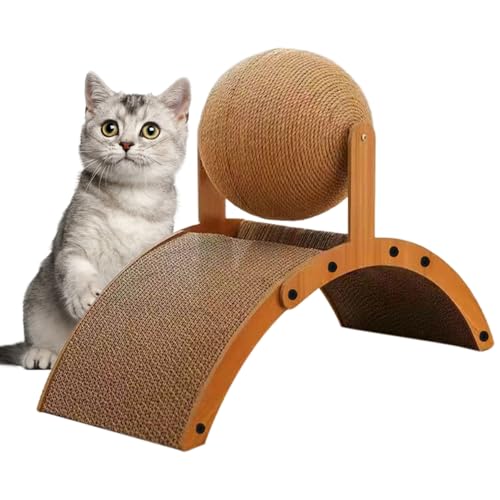 Huvqianu Katzen Kratzball,Für Wohnungskatzen Mit Wellpappe Basis - Vertikales Kratzbrett Mit Wellpappbasis Interaktives Spielzeug Für Mehrkatzenhaushalt Spielen Ruhe Wohnzimmer Fenster Terrasse Garten Huvqianu Katzen Kratzball,Für Wohnungskatzen Mit Wellpappe Basis - Vertikales Kratzbrett Mit Wellpappbasis Interaktives Spielzeug Für Mehrkatzenhaushalt Spielen Ruhe Wohnzimmer Fenster Terrasse Garten von Huvqianu