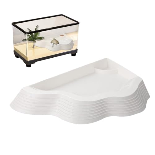 Huvqianu Schildkrötenbecken - rutschfeste Schildkröten Badewanne Mit Strukturierter Einstiegsrampe - Reptilienbad Becken Aquarium Deko Für Echsen und Schlangen von Huvqianu
