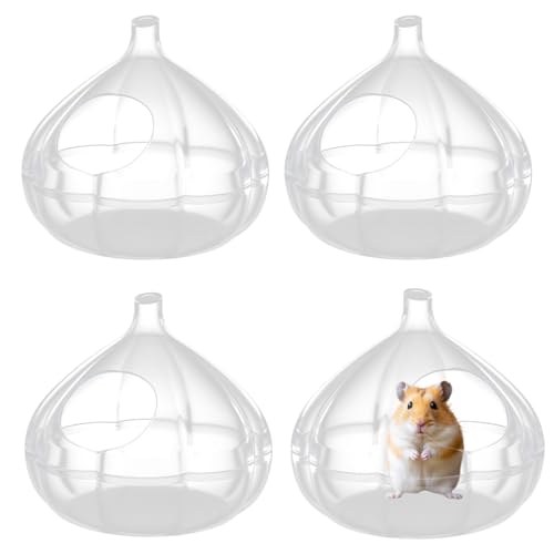 4 Stücke Hamster Badezimmer Badewanne Box - Hamsters Sand Staubdichte Badewanne - Hamstertoilette Und Sandkasten - Sandbadebox Für Hamsterkäfig-Zubehör,SandBad Spielzeug, 13.9x13.9x12.8cm von Huxibai