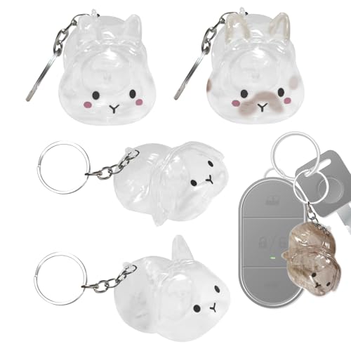 Huxibai Katzenhaar Schlüsselanhänger - 4 Stücke Haustierhaar Behälter Set - Häschenform durchsichtiger Behälter für tägliches Tragen, Zuhause, Zeremonien, Geburtstage und Reisen Huxibai Katzenhaar Schlüsselanhänger - 4 Stücke Haustierhaar Behälter Set - Häschenform durchsichtiger Behälter für tägliches Tragen, Zuhause, Zeremonien, Geburtstage und Reisen von Huxibai