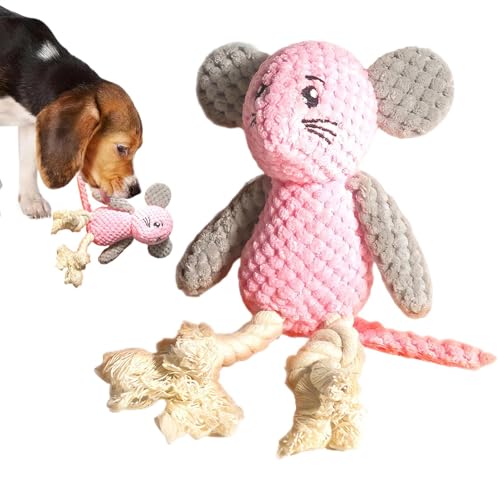 Huxibai Quietschende Spielsachen für Hunde, weiche Hundespielzeug - Interaktive quietschende Zahnen Kau -Mäuse formen Spielzeug für Tug | Unzerstörbare Welpenvorräte mit Crinkle Sound, hart für Indoor von Huxibai