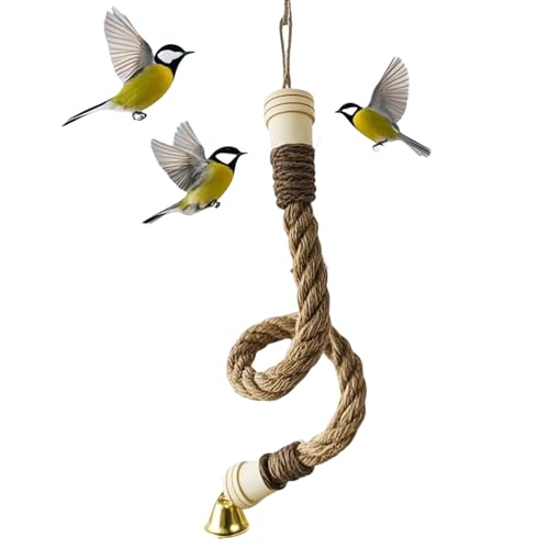Huxibai Seil Sitzstange - Schaukel-Spielplatz Für Wellensittiche,Natürlicher Spiel- Und Kletterbereich Für Conure Wellensittiche Nymphensittiche von Huxibai