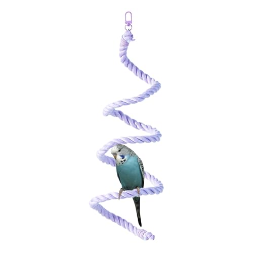 Huxibai Vogelkletterseil, Papageienseilbarsch - Flexible Papageienkletterseil,Mehrfarbige Pfingstrosen kaustwachende Baumwollleiter stehende Stock von Huxibai