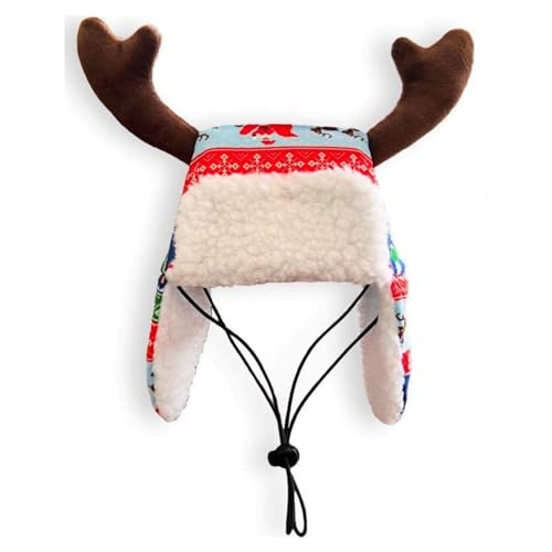 Huxley & Kent Hut | Hässliches Pullovergeweih (extragroß) | Lustige Weihnachtsmütze für Hunde/Katzen | niedlich, bequem und lustig | SnugFit-Saiten für beste Passform von Huxley & Kent