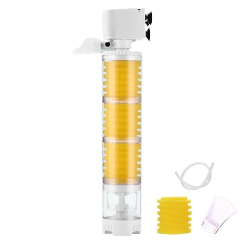 Aquarium-Staubsaugerfilter – interner Aquariumfilter | transparente Filterkartuschen | verstellbares Wasser | Aquariumfilter effizient | reinigt Wasserschwammfilter für Aquariumfilter von Huyeruie
