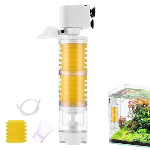 Aquarium-Staubsaugerfilter – interner Aquariumfilter | transparente Filterkartuschen | verstellbares Wasser | Aquariumfilter effizient | reinigt Wasserschwammfilter für Aquariumfilter von Huyeruie