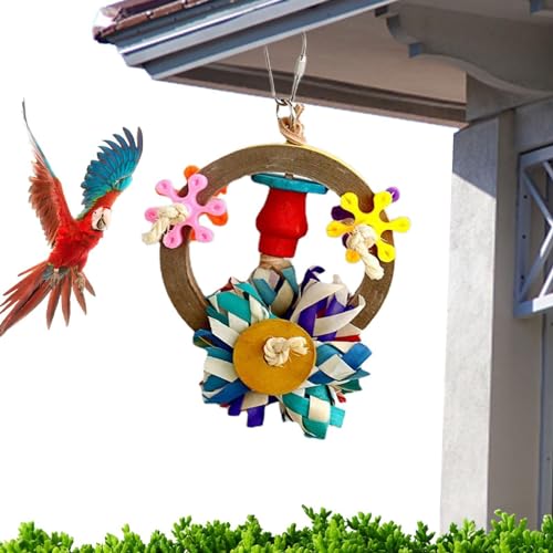 Buntes Vogelspielzeug für Vogelkäfig, Papierstreifen, Windmühle, bunte Papageienschaukelständer, Kauspielzeug – Haustier-Vogelzubehör, Vogelkäfig-Zubehör mit Metallhaken für Papageien, Sittiche Buntes Vogelspielzeug für Vogelkäfig, Papierstreifen, Windmühle, bunte Papageienschaukelständer, Kauspielzeug – Haustier-Vogelzubehör, Vogelkäfig-Zubehör mit Metallhaken für Papageien, Sittiche von Huyeruie