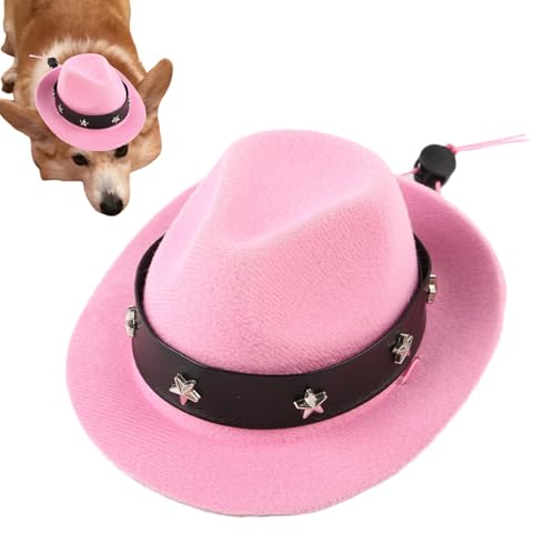 Cowboyhut für Katzen – niedlicher Katzen-Sombrero, Hasenhut, Foto-Requisiten, Haustier-Cosplay-Hut mit verstellbarem Riemen, Haustier-Verkleidungshut für kleine bis mittelgroße Katzen und Hunde von Huyeruie