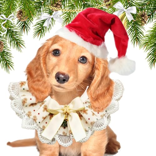 Hunde-Lätzchen für den Urlaub, Weihnachten, weiches Hundehalstuch, niedlich, atmungsaktiv, Haustierzubehör, Spitzenschal für Kätzchen und Kätzchen Hunde-Lätzchen für den Urlaub, Weihnachten, weiches Hundehalstuch, niedlich, atmungsaktiv, Haustierzubehör, Spitzenschal für Kätzchen und Kätzchen von Huyeruie