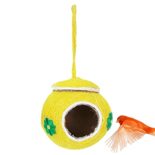 Huyeruie Muschelnest – Handgewebte, wiederverwendbare gewebte Sittichzuchthöhle | Anti-Bissvogelhaus Bett für Papageien, Sittiche, Hamster, Mäuse, Chinchilla-Käfigspielzeug, Nistkasten von Huyeruie