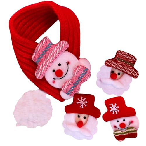 Katzen-Weihnachtsmann-Schal, Haustier-Halswärmer, gestrickter Haustier-Schal, warmer Haustier-Halswärmer, Schal mit 4 Dekoren für Hunde und Katzen Katzen-Weihnachtsmann-Schal, Haustier-Halswärmer, gestrickter Haustier-Schal, warmer Haustier-Halswärmer, Schal mit 4 Dekoren für Hunde und Katzen von Huyeruie